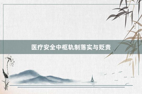 医疗安全中枢轨制落实与贬责